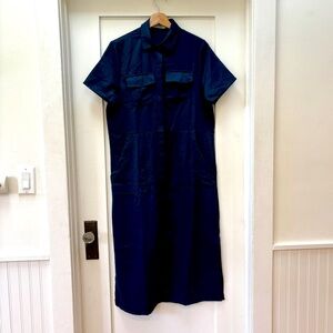Navy Blue Shirtdress, Size Medium